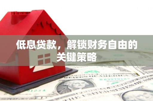 聊城低息贷款，解锁财务自由的关键策略