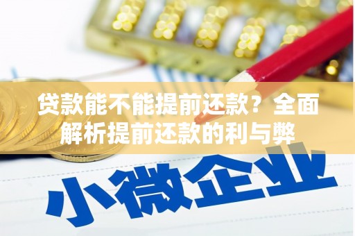 聊城贷款能不能提前还款？全面解析提前还款的利与弊